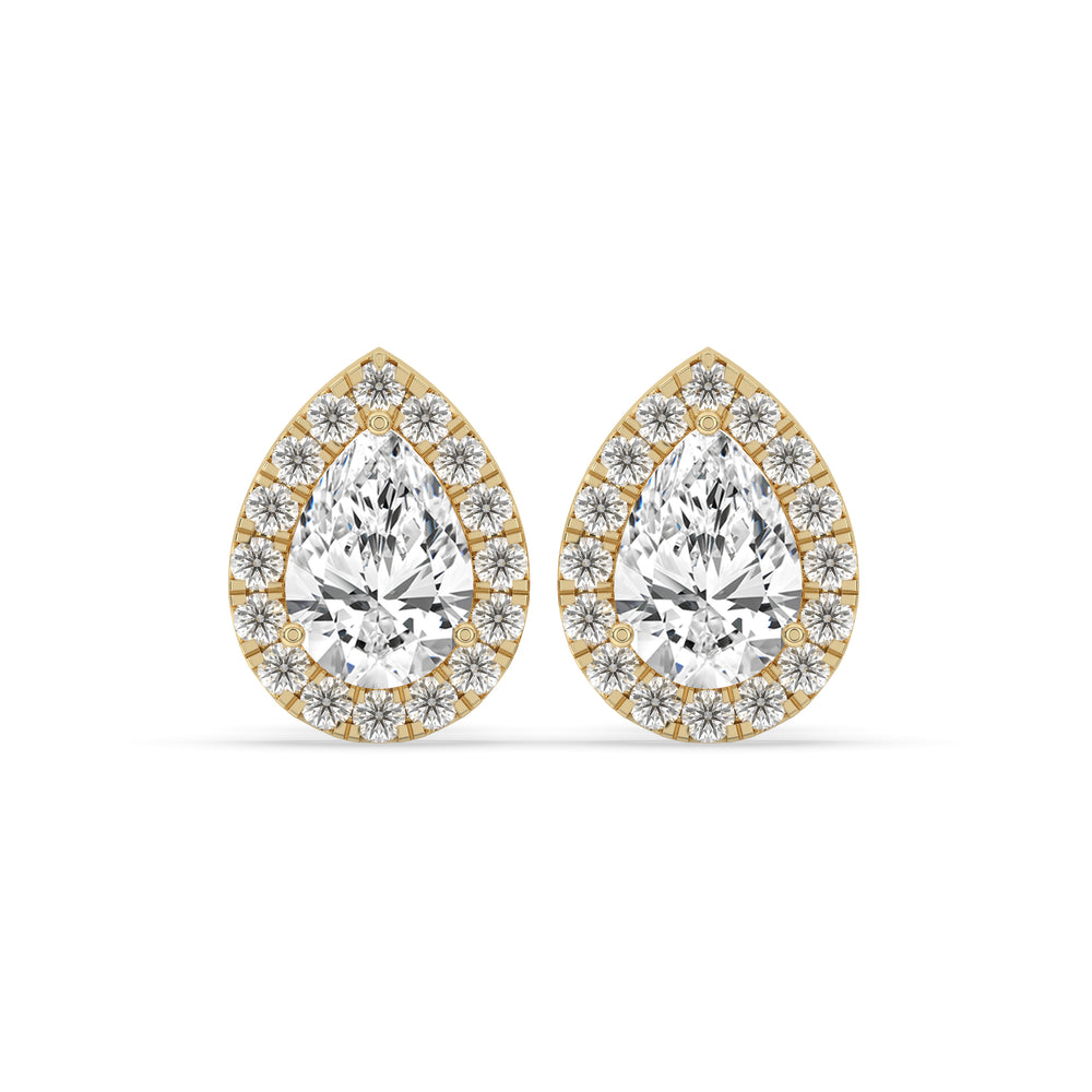 Pear Halo Stud Earrings
