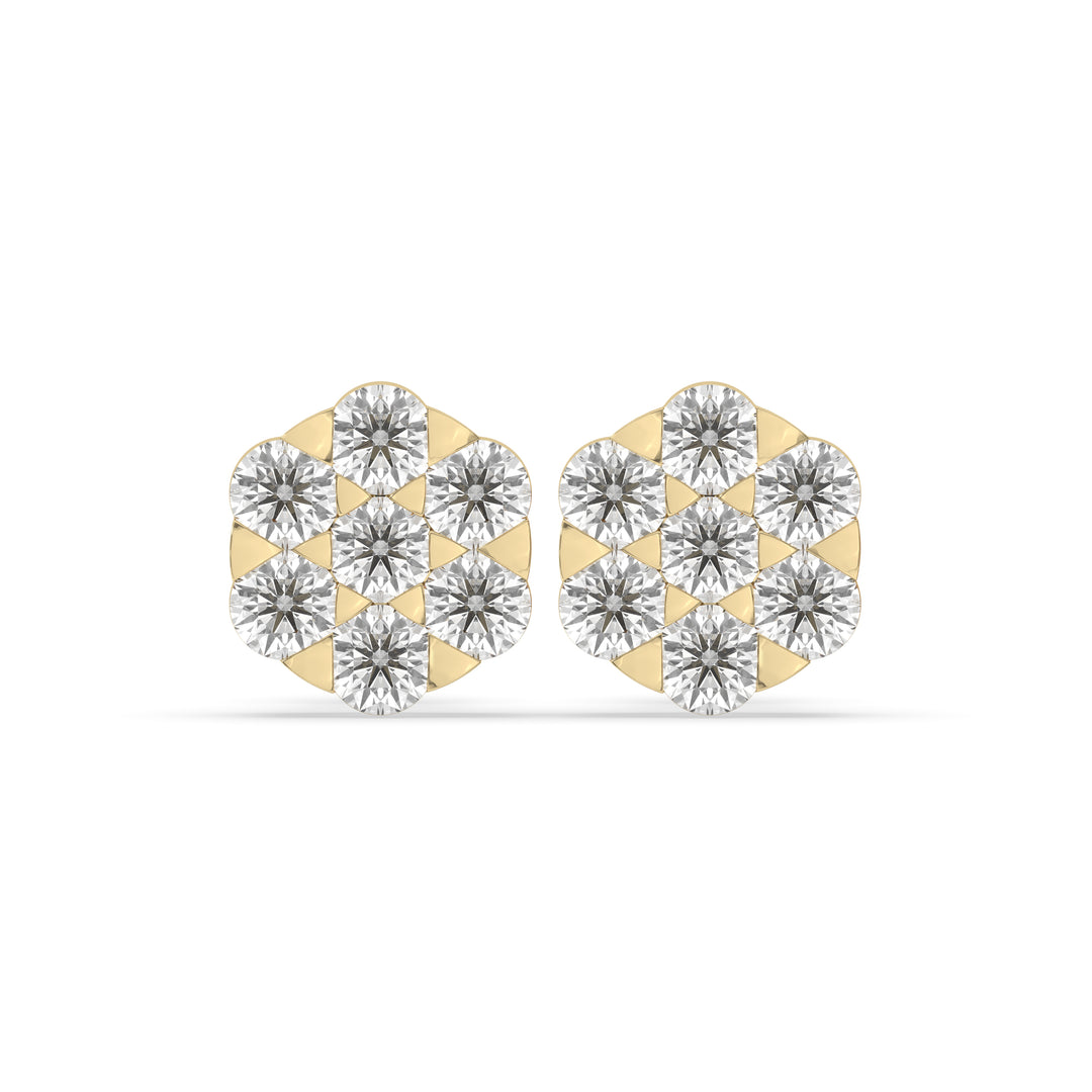 Cluster Flower Set Earring Round