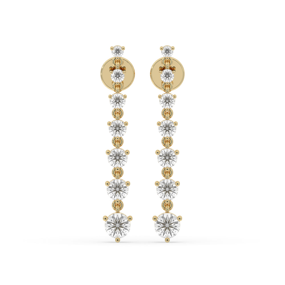 Graduated Seven Stone Drop Earrings