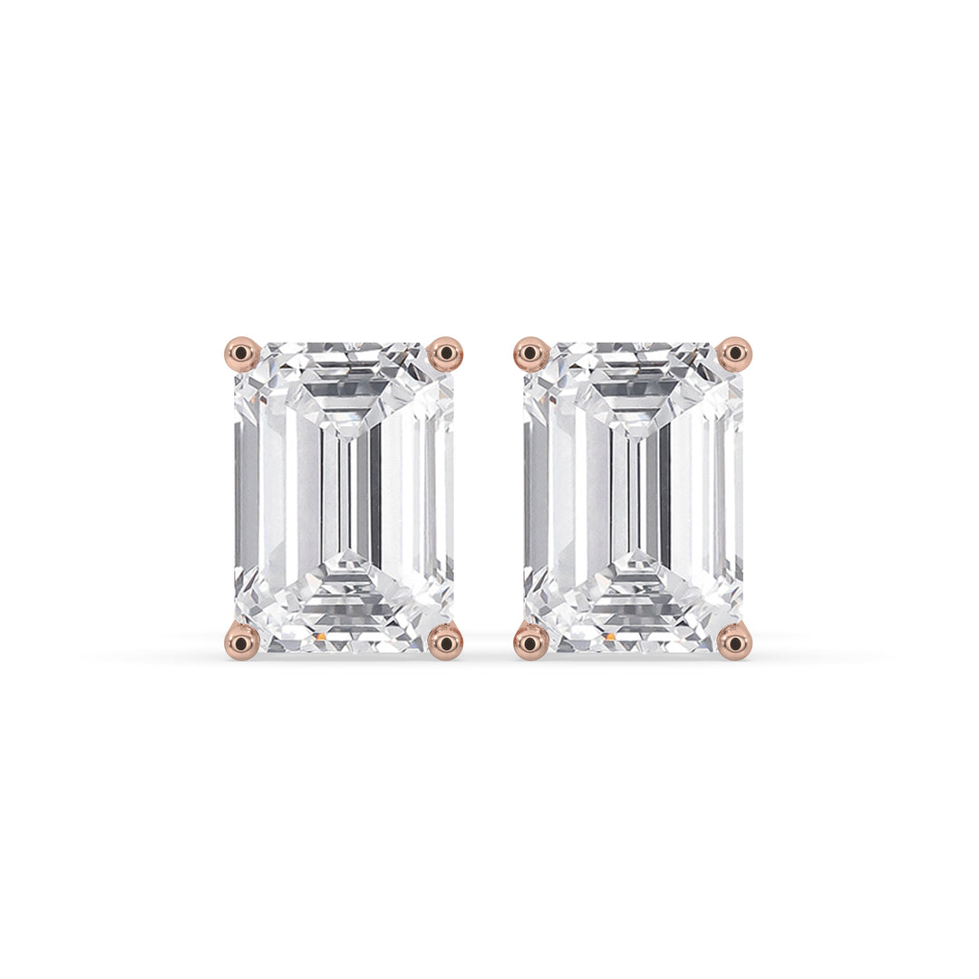 Emerald Solitaire Stud Earrings