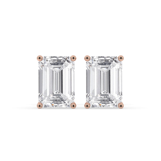 Emerald Solitaire Stud Earrings