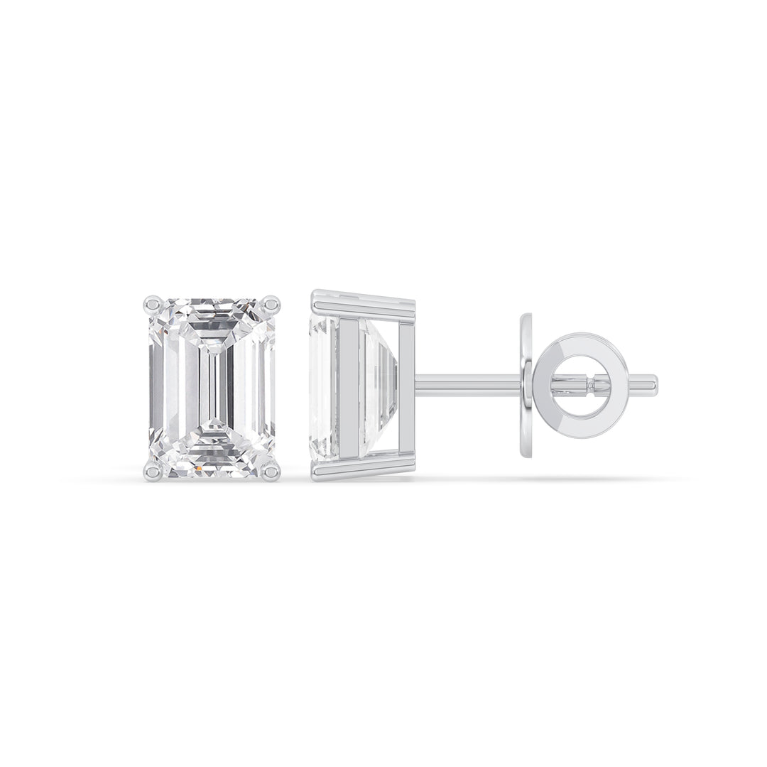 Emerald Solitaire Stud Earrings