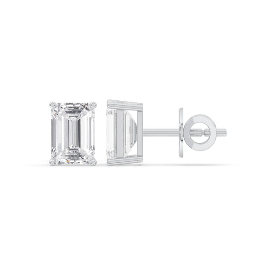 Emerald Solitaire Stud Earrings