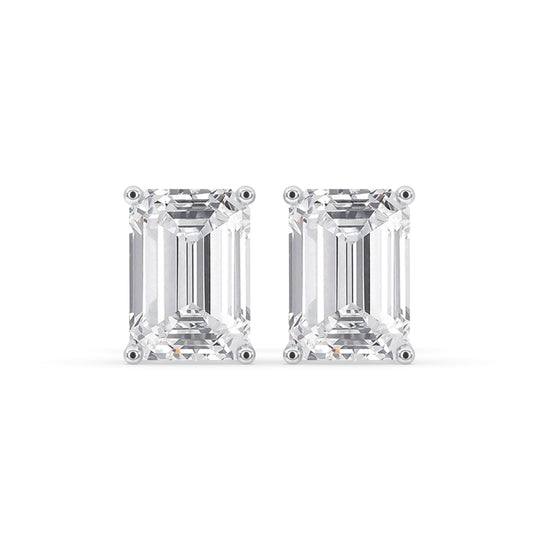 Emerald Solitaire Stud Earrings