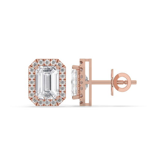 Emerald Solitaire Stud Earrings