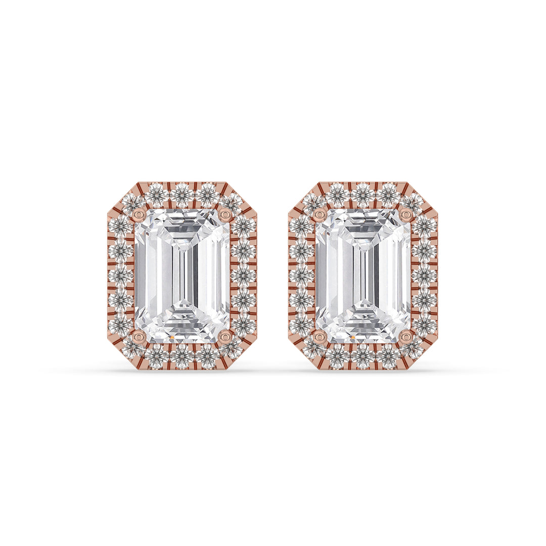 Emerald Solitaire Stud Earrings