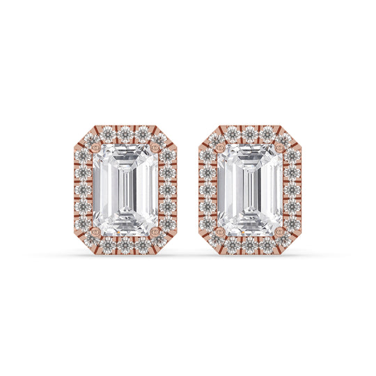 Emerald Solitaire Stud Earrings