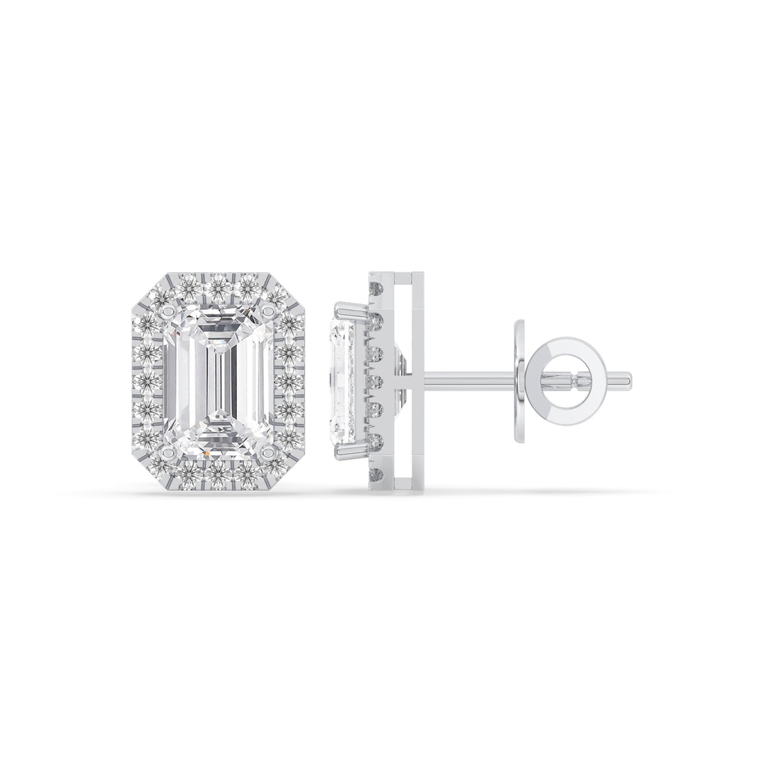 Emerald Solitaire Stud Earrings