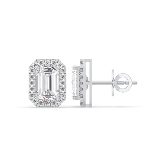 Emerald Solitaire Stud Earrings