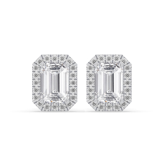 Emerald Solitaire Stud Earrings