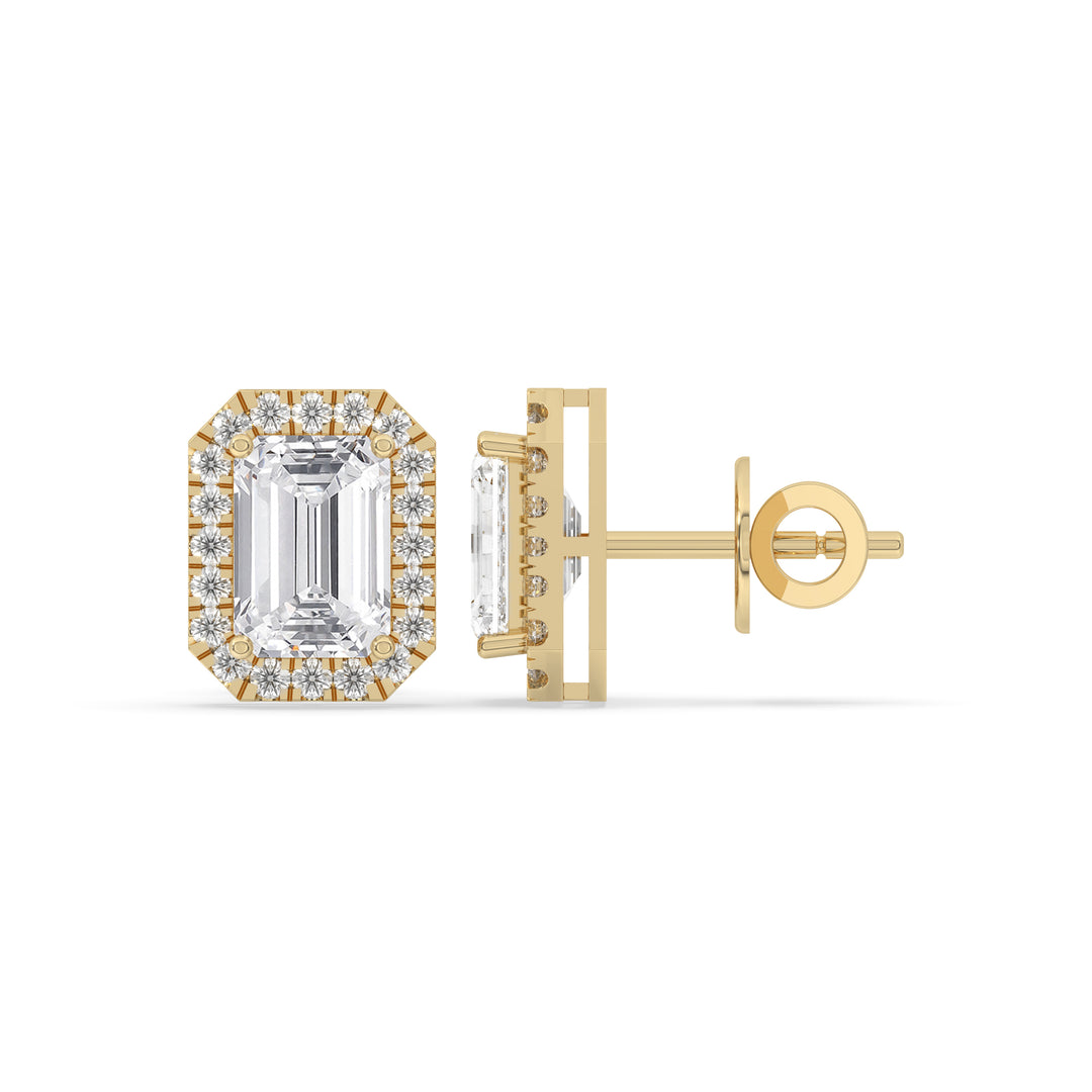 Emerald Solitaire Stud Earrings