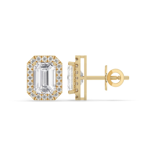 Emerald Solitaire Stud Earrings