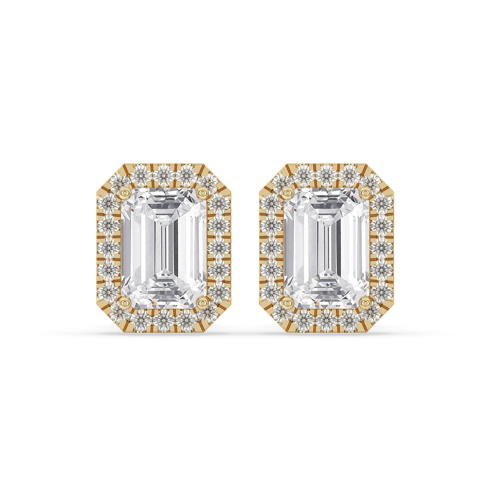 Emerald Solitaire Stud Earrings