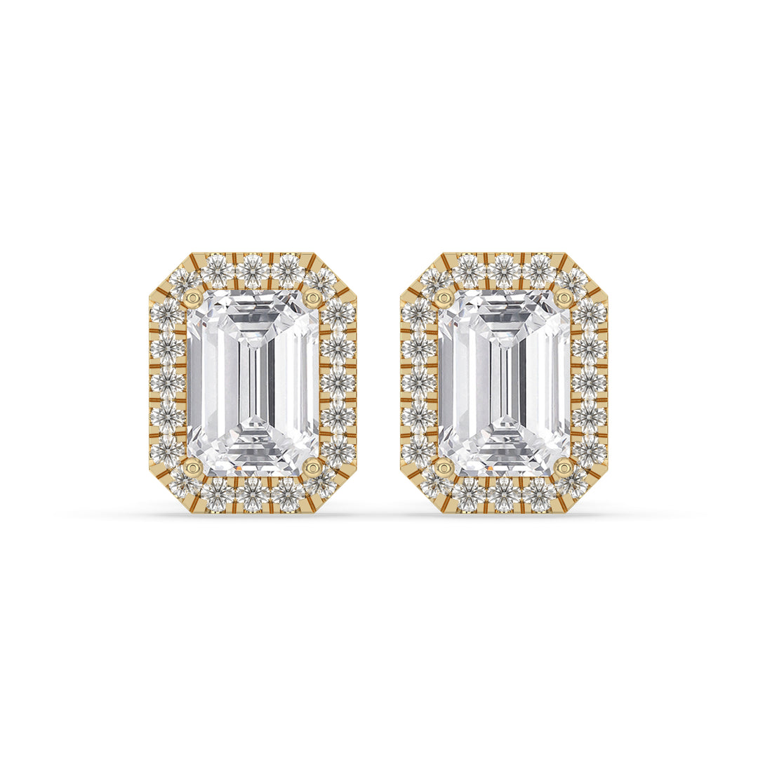 Emerald Solitaire Stud Earrings
