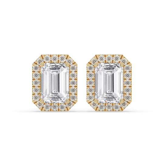 Emerald Solitaire Stud Earrings