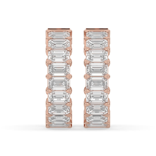 Inside-Out Emerald Shape Hoop Earrings