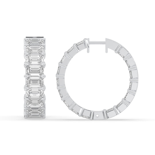 Inside-Out Emerald Shape Hoop Earrings