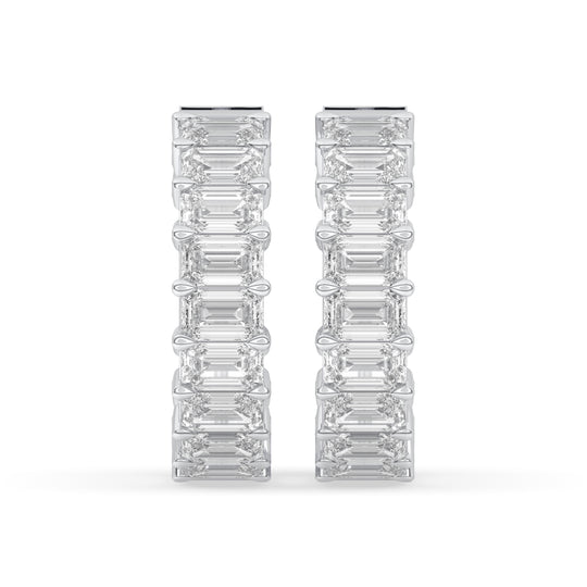 Inside-Out Emerald Shape Hoop Earrings
