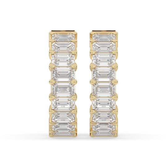 Inside-Out Emerald Shape Hoop Earrings