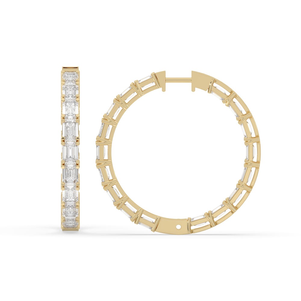 Inside-Out Emerald Cut Hoop Earrings