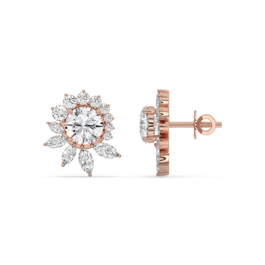 Floral Cluster Stud Earrings