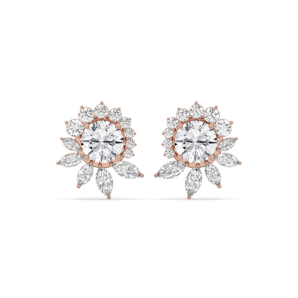 Floral Cluster Stud Earrings
