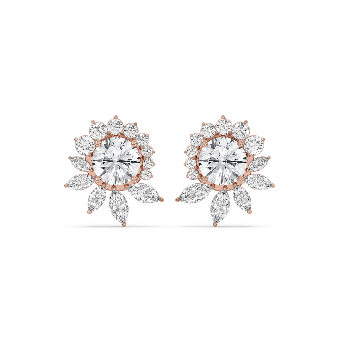 Floral Cluster Stud Earrings