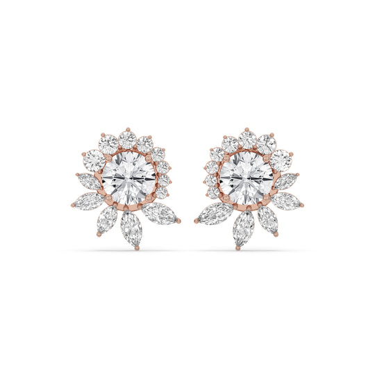 Floral Cluster Stud Earrings