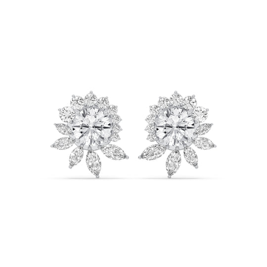 Floral Cluster Stud Earrings