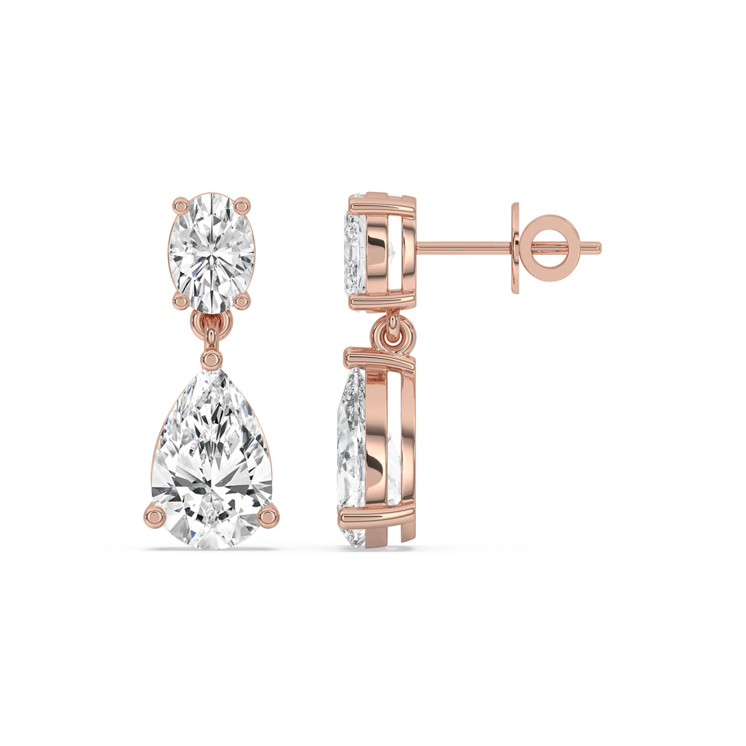 Two Stone Drop Earrings