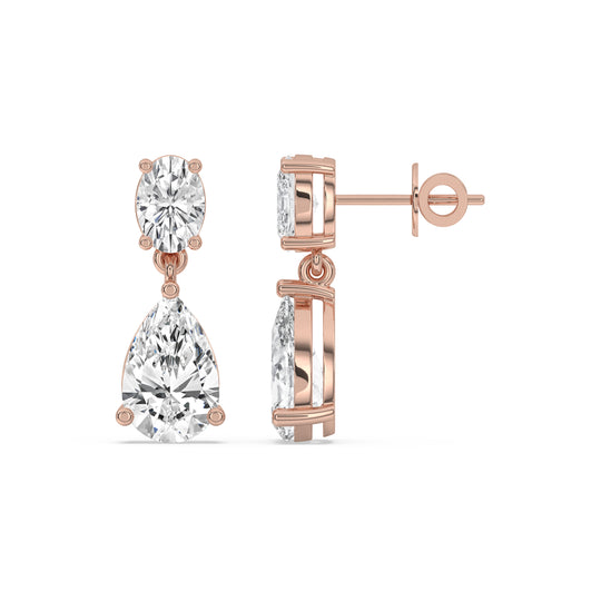Two Stone Drop Earrings