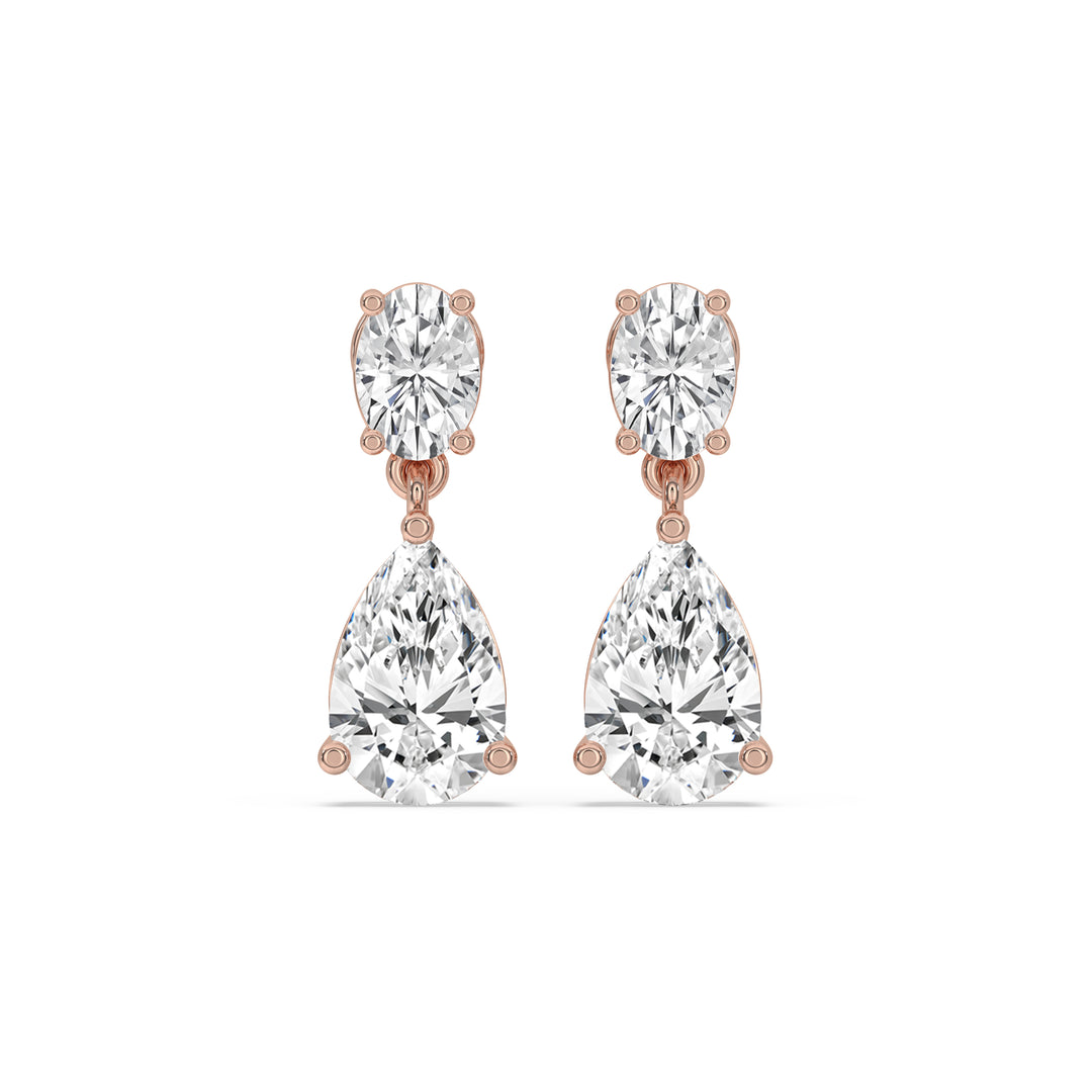 Two Stone Drop Earrings