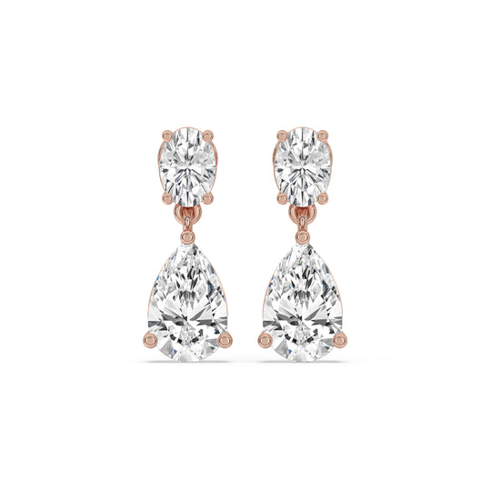 Two Stone Drop Earrings