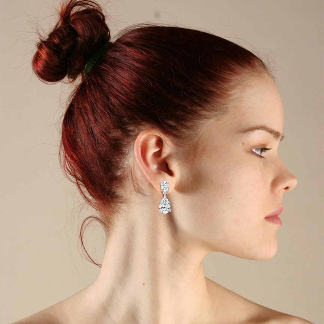 Two Stone Drop Earrings