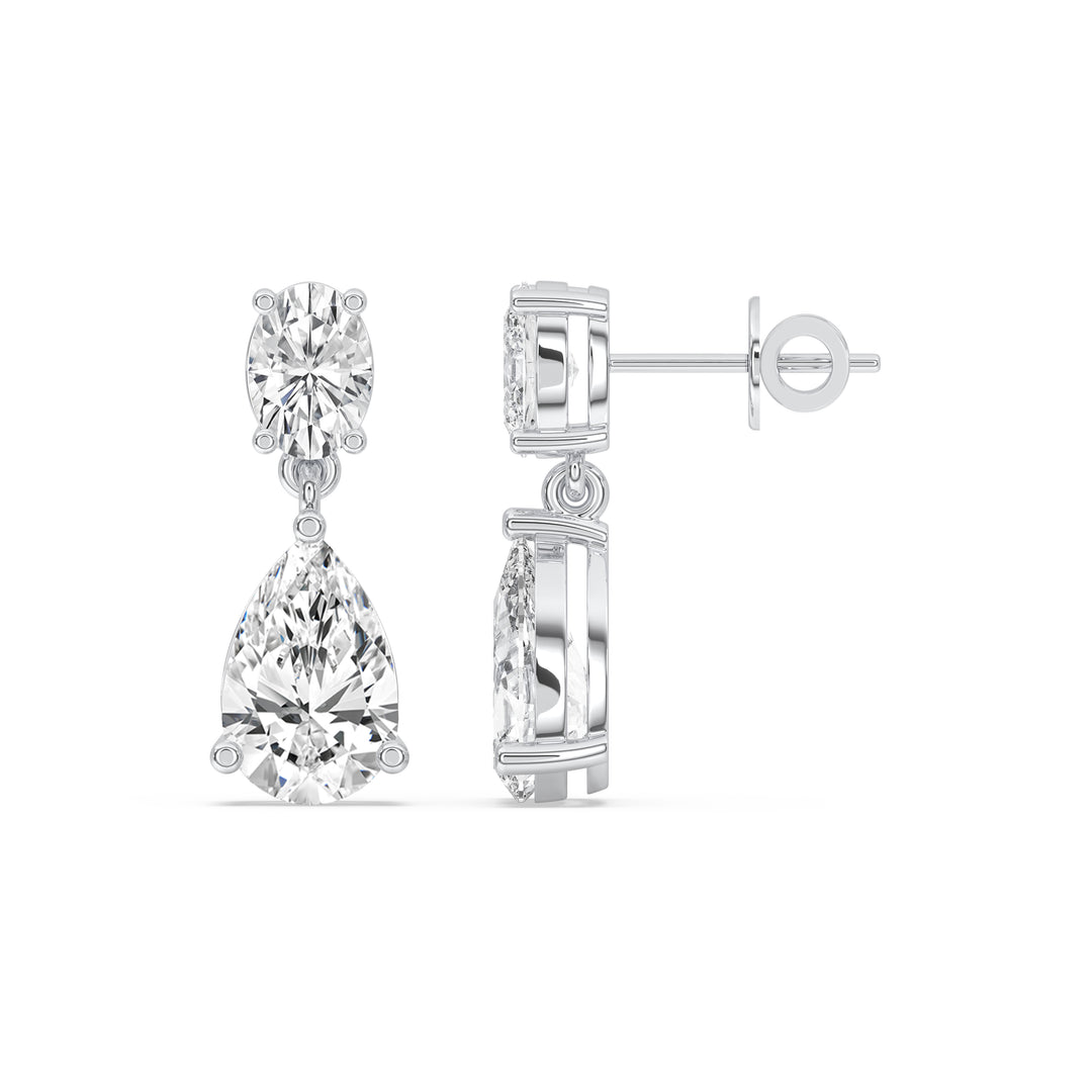 Two Stone Drop Earrings