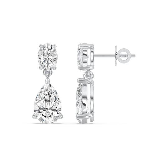Two Stone Drop Earrings