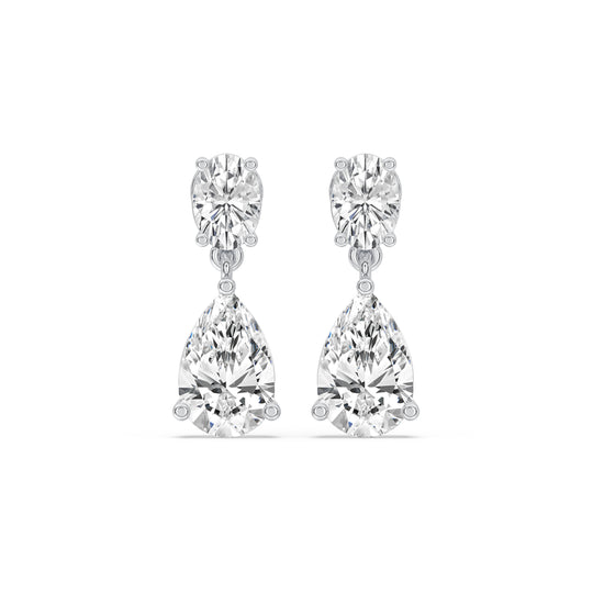 Two Stone Drop Earrings
