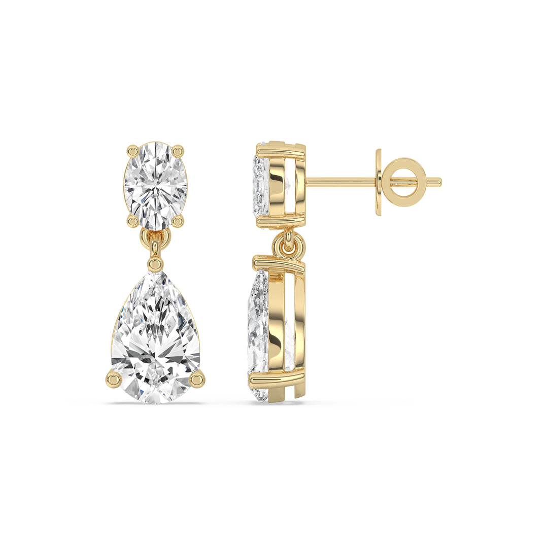 Two Stone Drop Earrings