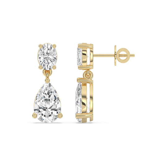 Two Stone Drop Earrings