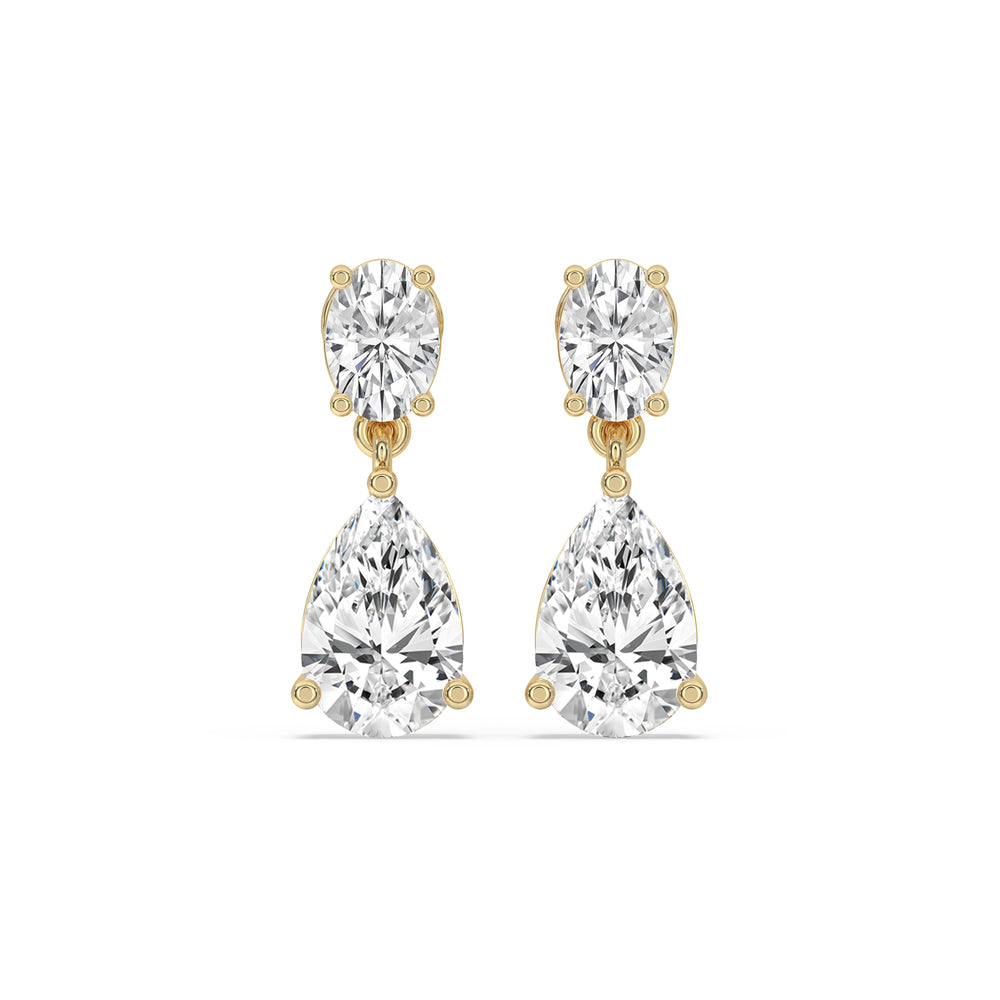 Two Stone Drop Earrings