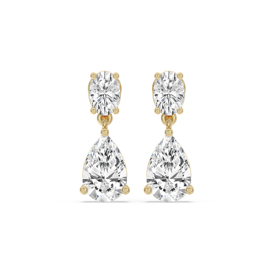 Two Stone Drop Earrings