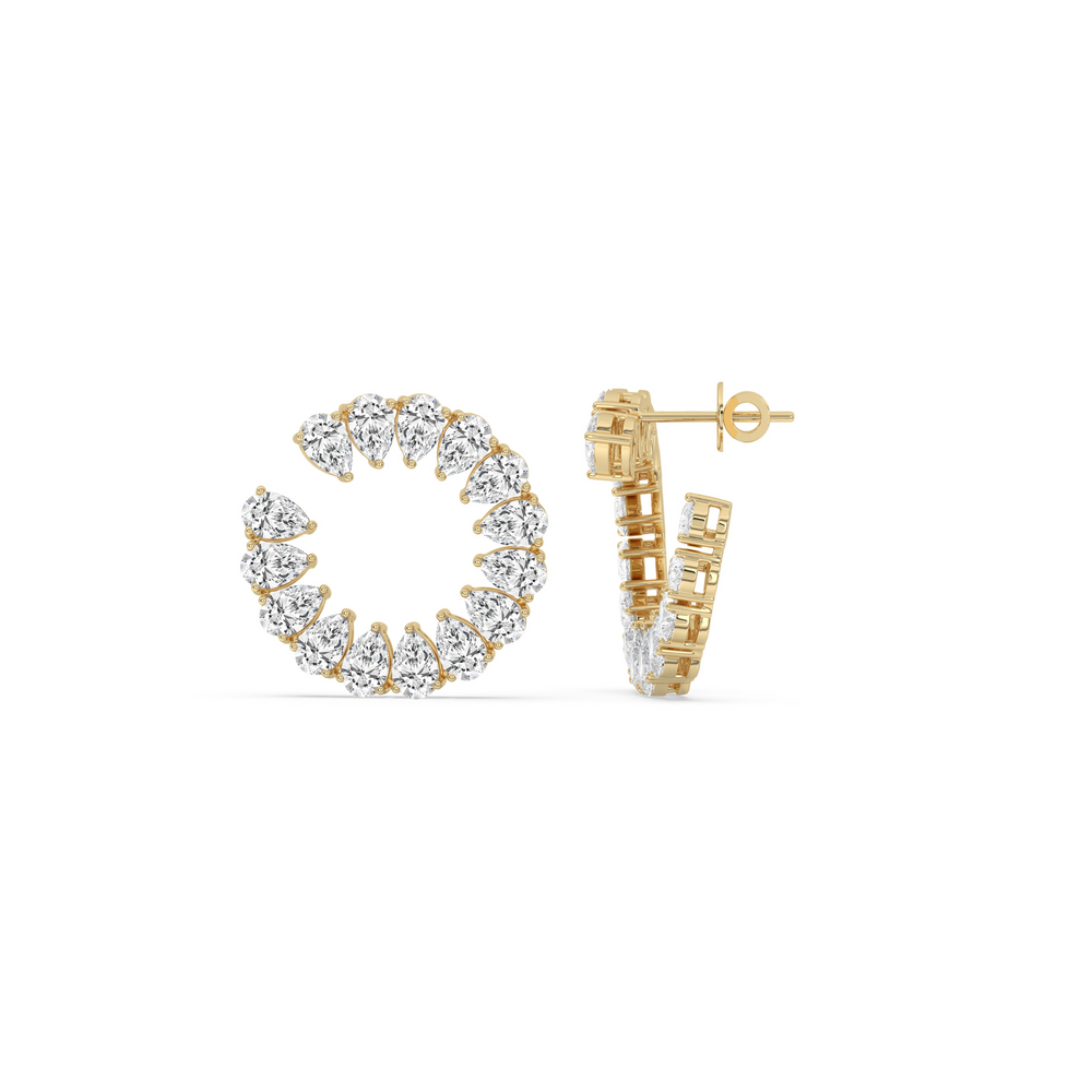 Open Circle Pear Earrings