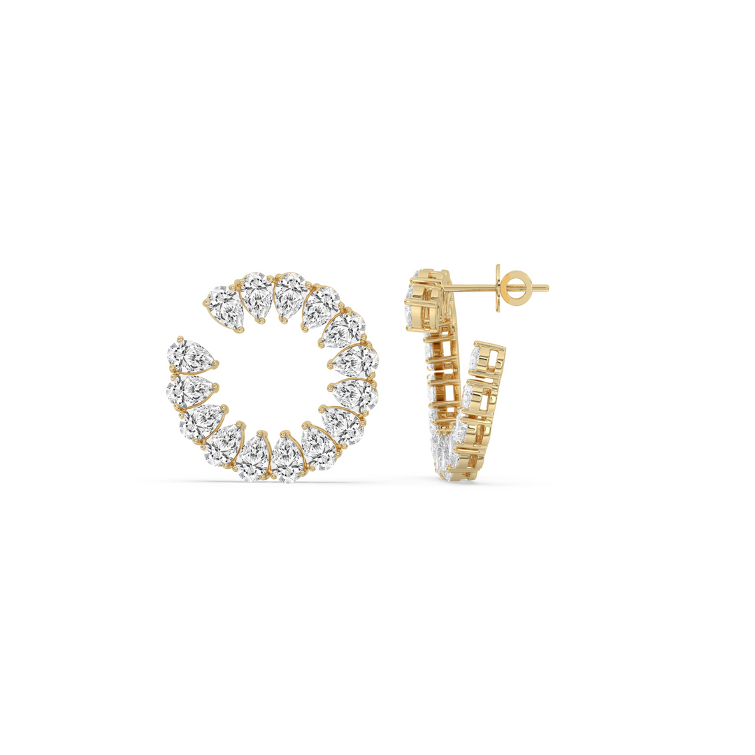 Open Circle Pear Earrings