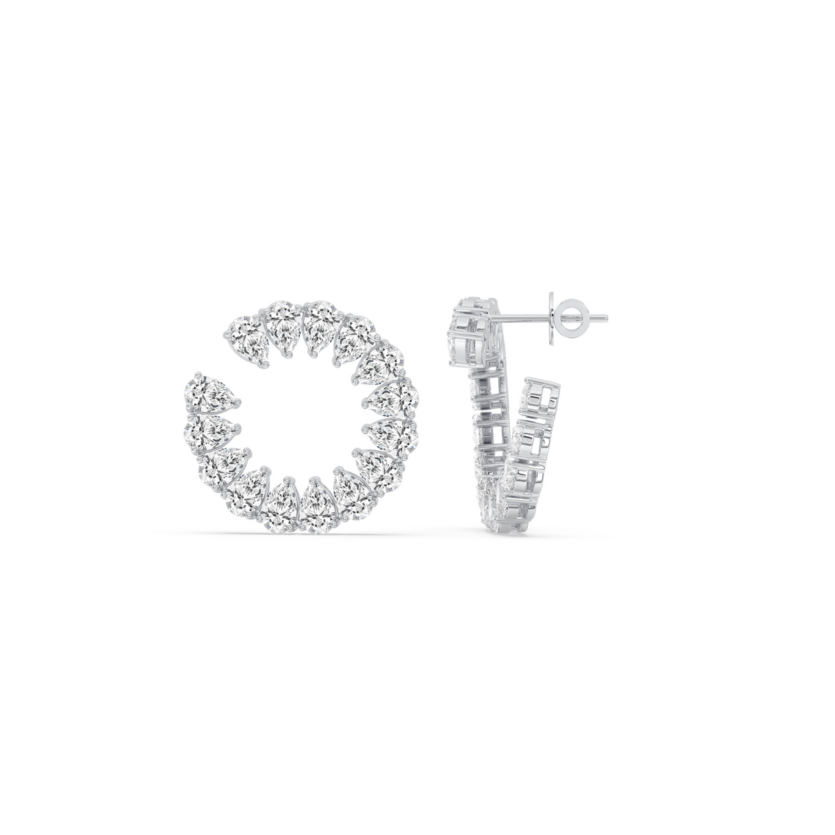 Open Circle Pear Earrings