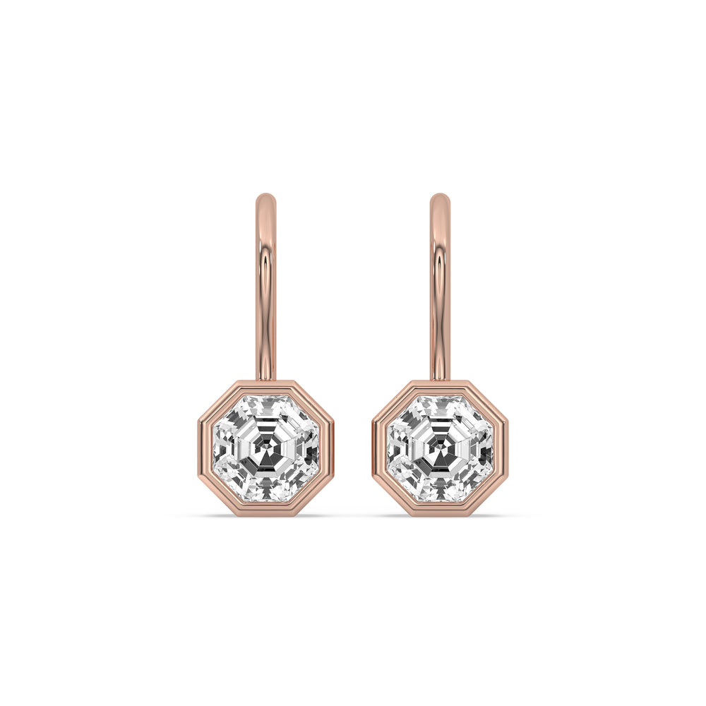 Octagonal Bezel Drop Earrings