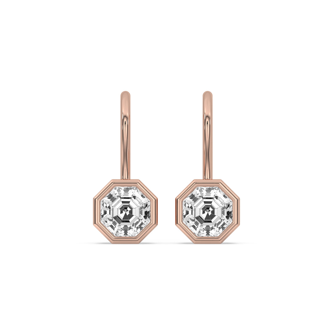 Octagonal Bezel Drop Earrings