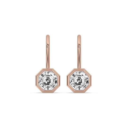 Octagonal Bezel Drop Earrings