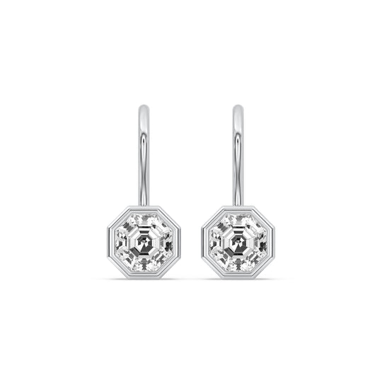 Octagonal Bezel Drop Earrings