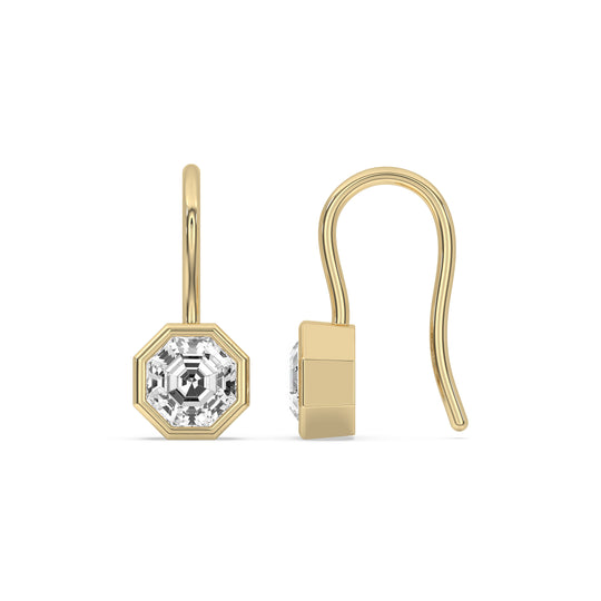 Octagonal Bezel Drop Earrings