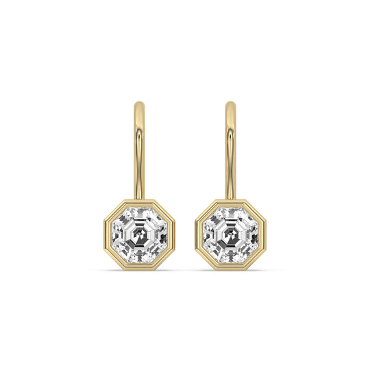 Octagonal Bezel Drop Earrings